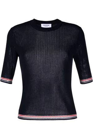 Thom Browne Top i pointelle-strik med flæsekant