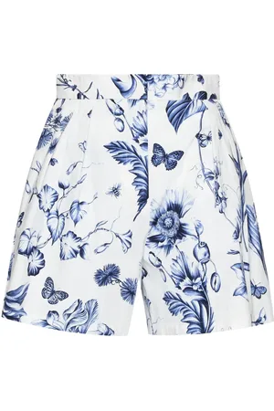 Oscar de la Renta Højtaljede shorts med blomstertryk