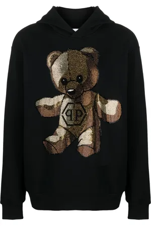 Philipp Plein Rhinsten-udsmykket hættetrøje med bamse