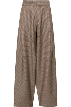 Kolor Houndstooth-mønstrede bukser med brede ben