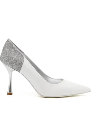 Madison.Maison Alena White/Silver pumps med 65 mm høj hæl
