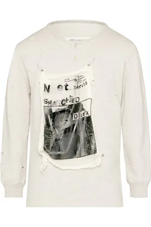 Maison Margiela Sweatshirt i bomuld med slitageeffekt
