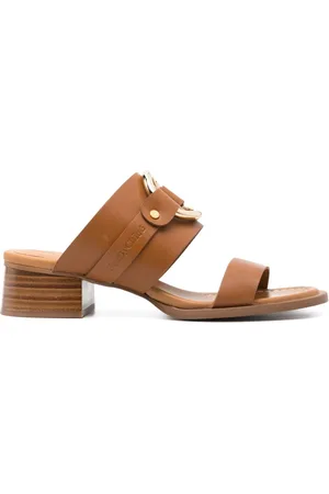 See by Chloé 45mm mules i læder med ringdetalje