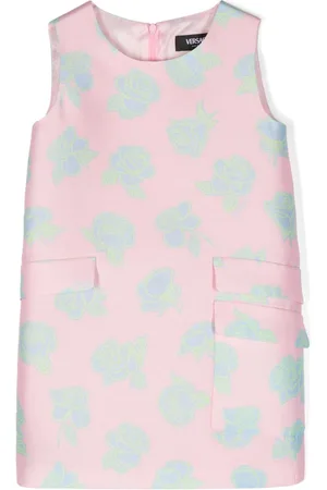 VERSACE Kjole med abstrakt tryk og duchess-satin