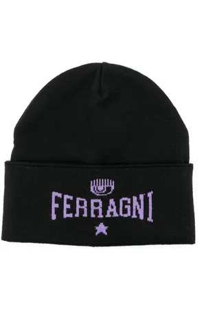 Chiara Ferragni Intarsiastrikket hue med logo