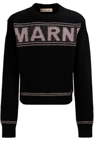 Marni Intarsia-strikket trøje med logo