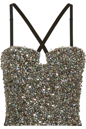 Dolce & Gabbana KIM DOLCE&GABBANA korset-top med rhinstenudsmykning