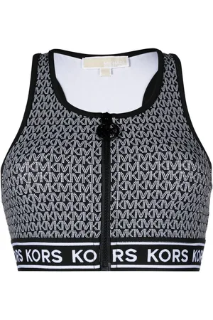 Michael Kors Bikinitop med monogram-tryk og lynlås