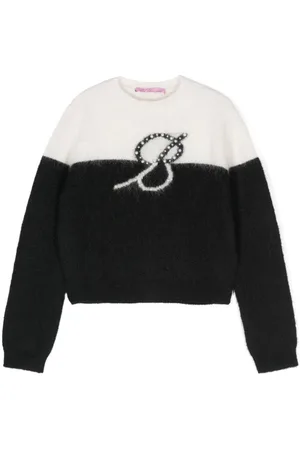 MISS BLUMARINE Sweater med logomotiv
