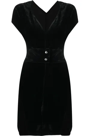 Rick Owens Kort kjole i velour med V-hals
