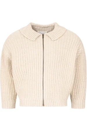 Maison Margiela Ribstrikket cardigan med lynlås