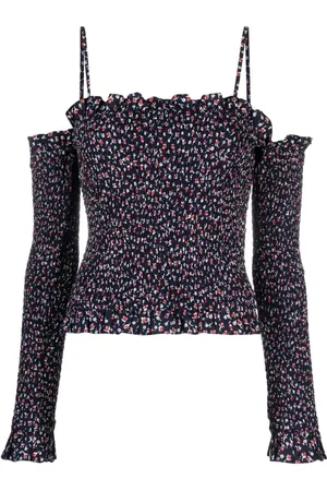 Ralph Lauren Blomstret top med off-shoulder-snit