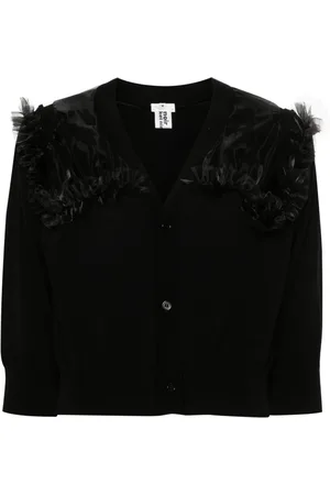 Comme des Garçons Strikket cardigan med organza-detalje