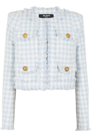 Balmain Gingham-ternet tweed-jakke