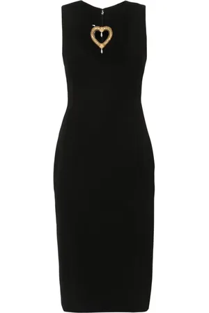 Moschino Midi kjole med hjertedetalje