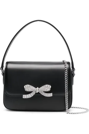 Self-Portrait Crossbody-taske i læder med sløjfedetalje