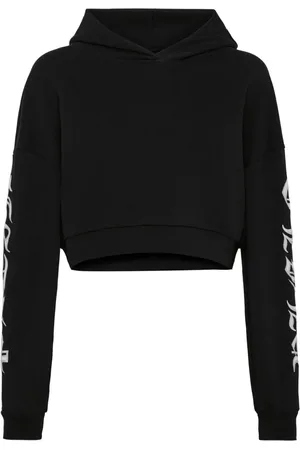 Philipp Plein Cropped hættetrøje med broderet logo