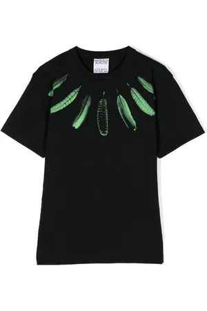 MARCELO BURLON T-shirt med Collar Feathers-tryk
