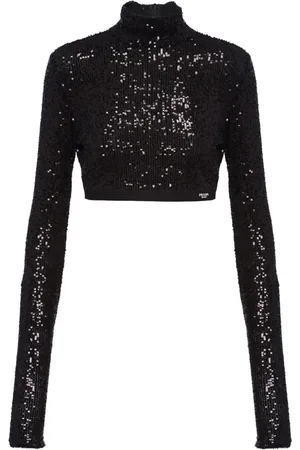 Prada Cropped pailletbluse