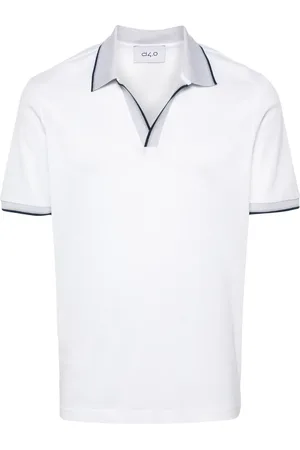 D4.0 Polo med stribet kant
