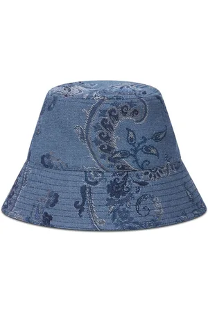 Etro Bøllehat i denim med paisleytryk