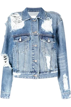 GOEN.J Denimjakke med slitageeffekt