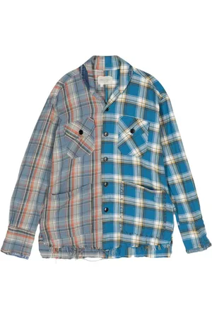 GREG LAUREN Ternet skjorte med patchwork