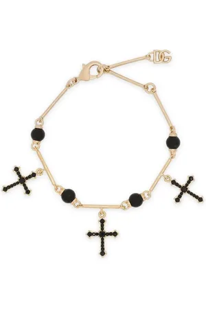 Dolce & Gabbana Armbånd med logoplade og kors-vedhæng