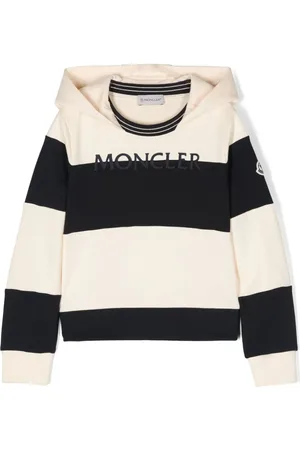 Moncler Stribet hættetrøje med broderet logo