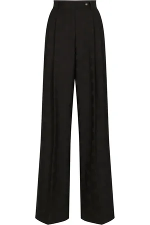 Dolce & Gabbana Palazzo-bukser i uld med jacquard-logo