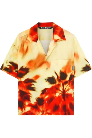 Palm Angels Skjorte med hakrevers og abstrakt tryk