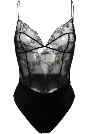 Kiki de Montparnasse Semi-gennemsigtig La Rose bodysuit