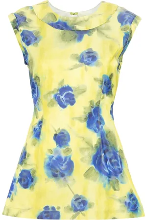 Marni Top i taffeta med blomstret tryk