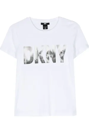 DKNY T-shirt med præget logo