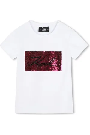 Karl Lagerfeld T-shirt med paillet-udsmykning