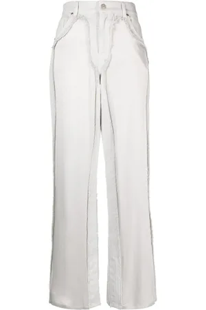 BLUMARINE Højtaljede jeans med satin-paneler