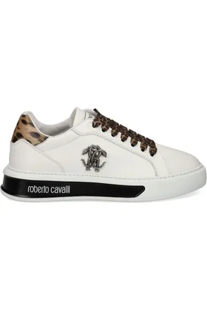 Roberto Cavalli Sneakers i læder med slangeplade