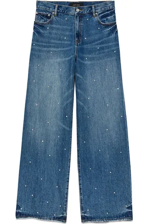 Purple Brand Jeans med brede ben og rhinstenudsmykning