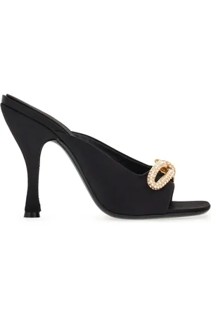 Salvatore Ferragamo Krystaludsmykkede 105mm mules med sløjfedetalje
