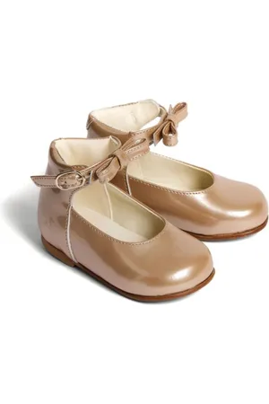 BONPOINT Ballerinasko i læder med sløjfedetalje