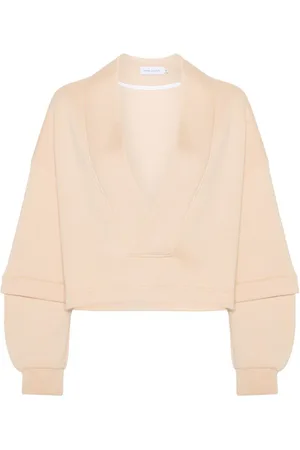 Ioana Ciolacu Sweatshirt i bomuldsblanding med V-hals