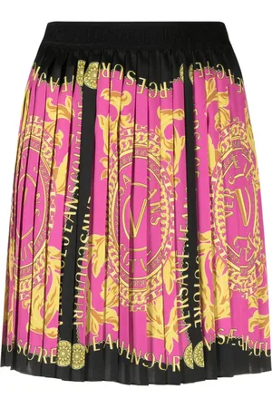 VERSACE Kort plisseret Couture nederdel med logo