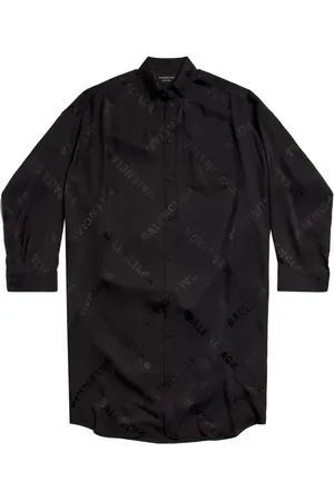 Balenciaga Skjortekjole med diagonalt logotryk