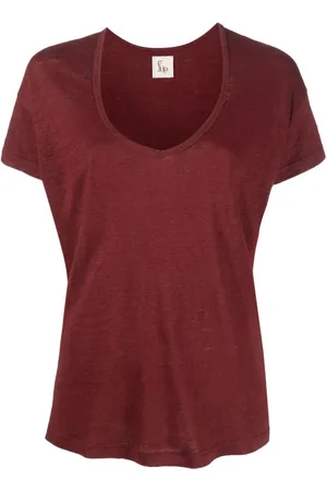 Paula T-shirt i hør med U-hals