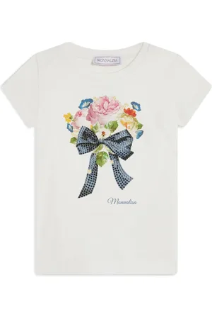 MONNALISA T-shirt i jersey med bukettryk