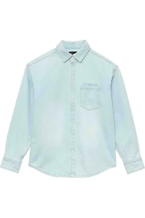 Purple Brand Skjorte i denim med præget logo