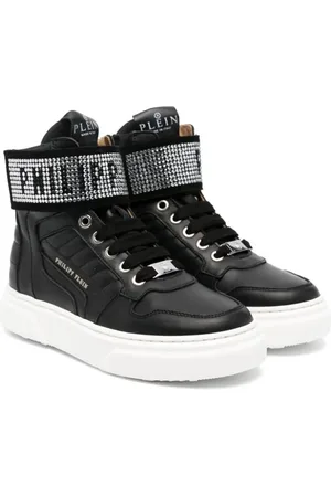 Philipp Plein Sneakers i læder med krystaludsmykning
