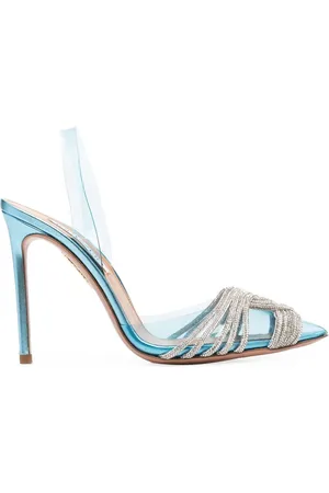 Aquazzura Slingback-stiletter med rhinstenudsmykning
