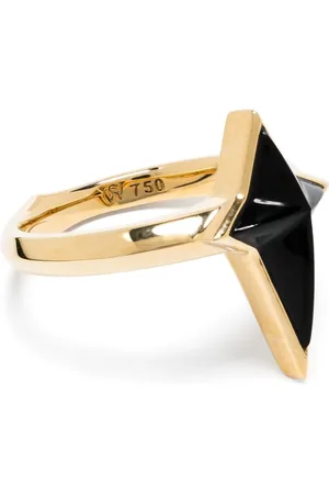 STEPHEN WEBSTER New Cross ring i 18 karat genanvendt guld med onyks