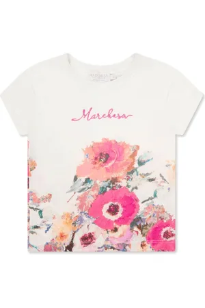 Marchesa Notte Blomstret T-shirt med broderet logo